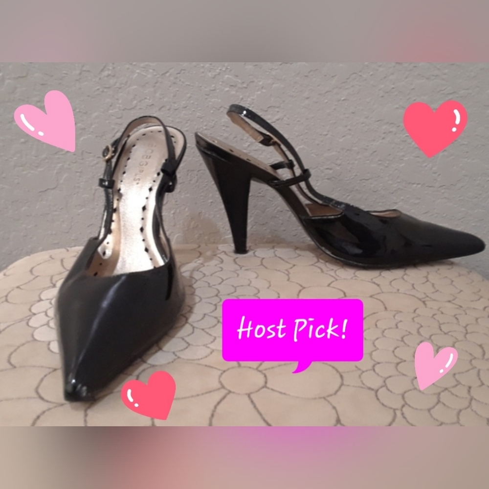 💕HP💕BCBGirls Sling Back Black Heels‎